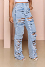Load image into Gallery viewer, Wide leg torn jeans casual pants AY3153
