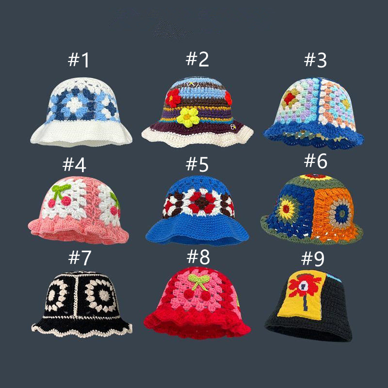 Fashionable flower knitted hat AE4138