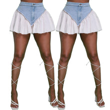 Load image into Gallery viewer, Fashion denim patchwork shorts AY3046
