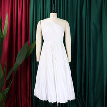 Load image into Gallery viewer, Solid color pleated large swing dress AY3044
