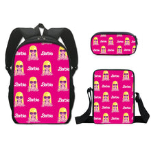 Load image into Gallery viewer, Barbie printed backpack three piece set AB2135
