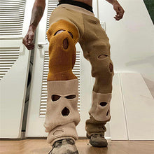 Load image into Gallery viewer, Knitted contrasting distressed casual pants AY3322
