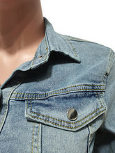 Load image into Gallery viewer, Button zipper irregular slit denim skirt suit AY3409
