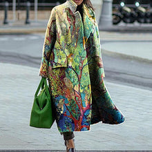 Load image into Gallery viewer, Printed woolen long coat AY3266
