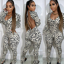 Load image into Gallery viewer, Sexy backless leopard print jumpsuit AY3344
