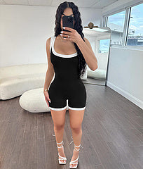 Fashion tight backless one-piece casual shorts AY3402