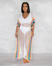 Load image into Gallery viewer, Striped fringe knitted beach skirt AY3440
