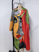 Load image into Gallery viewer, Printed woolen long coat AY3266
