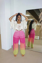 Load image into Gallery viewer, Knitted color matching tassel loose straight leg pants AY3242
