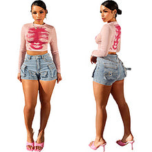 Load image into Gallery viewer, Fashionable workwear pocket denim shorts AY3428
