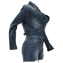 Load image into Gallery viewer, Denim hot diamond set AY3435
