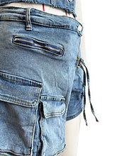 Load image into Gallery viewer, Chest wrapped work shorts and denim suit AY3447
