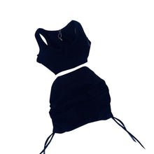 Load image into Gallery viewer, Sexy V-neck drawstring solid color dress set AY2763
