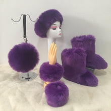 Load image into Gallery viewer, Colorful plush boots round pack four-piece suit（HPSD164）
