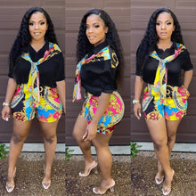Load image into Gallery viewer, Fashion stitching printed shirt suit AY1105
