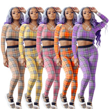 Load image into Gallery viewer, New casual striped printed long-sleeved vest two-piece suit（AY1252)
