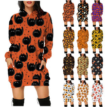 Load image into Gallery viewer, Halloween hooded long sleeve dress（AY1401）
