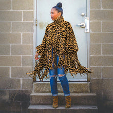 Load image into Gallery viewer, Leopard Print Long Sleeve Fringed Top（AY1541）
