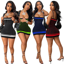Load image into Gallery viewer, Sexy suspender striped dress（AY2169）
