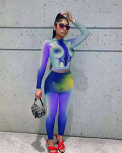 Load image into Gallery viewer, Sexy slim positioning printing fashion two-piece （AY1318）
