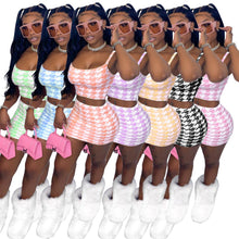 Load image into Gallery viewer, Houndstooth suspender skirt suit AY1122
