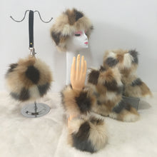 Load image into Gallery viewer, Colorful plush boots round pack four-piece suit（HPSD164）
