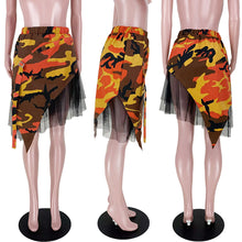 Load image into Gallery viewer, Camouflage mesh irregular skirt（AY2329）1
