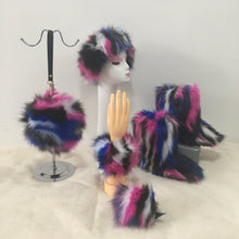 Load image into Gallery viewer, Colorful plush boots round pack four-piece suit（HPSD164）
