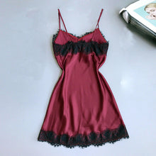 Load image into Gallery viewer, Sexy V-neck Lace Trim Sling Nightdress(AY1604)

