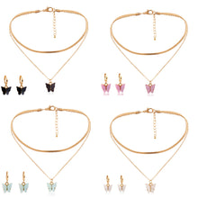 Load image into Gallery viewer, Hot selling butterfly necklace earrings set
