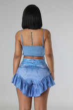 Load image into Gallery viewer, Sexy ruffled denim imitation printed shorts AY2724
