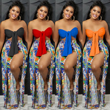 Load image into Gallery viewer, Fashion tube top backless slit trousers two-piece set（AY2233）
