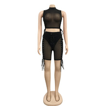 Load image into Gallery viewer, See through webbing straps mesh two-piece set AY2034
