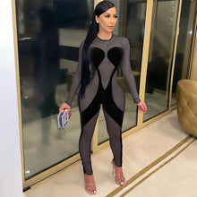 Load image into Gallery viewer, Gold velvet mesh long-sleeved jumpsuit（AY1455）
