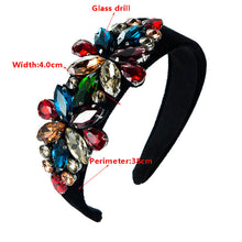 Load image into Gallery viewer, Flannel inlaid gemstone wide brim headband（AE4058）
