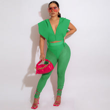 Load image into Gallery viewer, Zipper hooded mesh with underwear set AY1989

