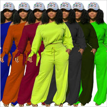 Load image into Gallery viewer, Hot selling solid color wide leg pants suit
