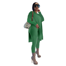 Load image into Gallery viewer, Solid color mid-length slit long-sleeved trousers suit（AY1297）
