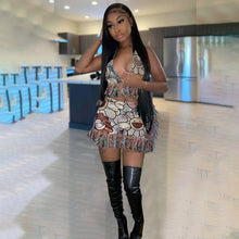 Load image into Gallery viewer, Sexy Printed Fringe Top Shorts Two Piece Set（AY1845）
