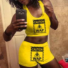 Load image into Gallery viewer, WAP printed vest shorts suit(A11269)
