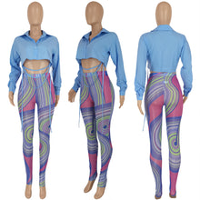 Load image into Gallery viewer, Fashion Shirt Print Pants Two Piece Set（AY1751）
