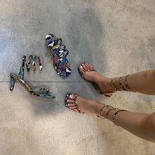 Load image into Gallery viewer, Snake-print winding sandals（HPSD176）
