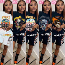 Load image into Gallery viewer, Casual Printed Short Sleeve Shorts Two Piece Set（AY1814）
