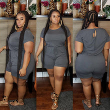 Load image into Gallery viewer, Plus solid color strappy jumpsuit（AY2163）
