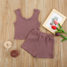Load image into Gallery viewer, Hot selling children&#39;s solid color sleeveless suit
