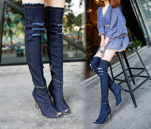 Load image into Gallery viewer, Hot selling cowboy fish mouth stretch boots(A12093)
