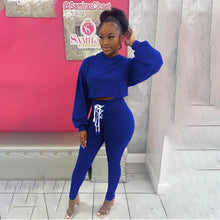 Load image into Gallery viewer, Lace-up solid color slim two-piece suit(AY1552)
