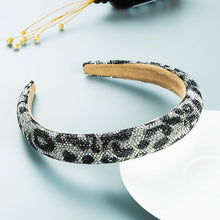 Load image into Gallery viewer, Personalized leopard print starry rhinestone sponge headband（AE4054）
