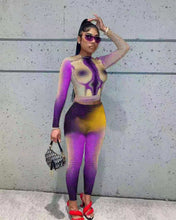 Load image into Gallery viewer, Sexy slim positioning printing fashion two-piece （AY1318）
