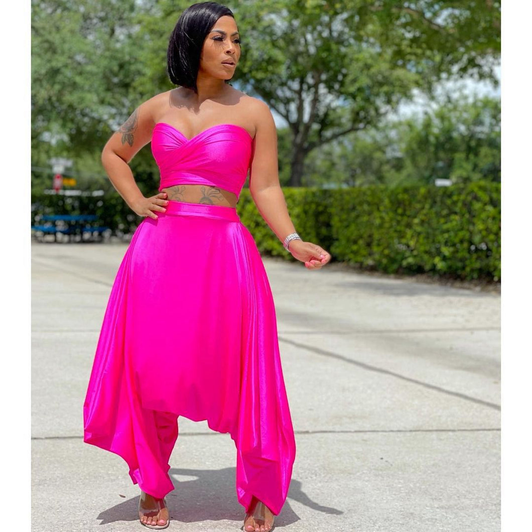 Irregular flared pants solid color suit